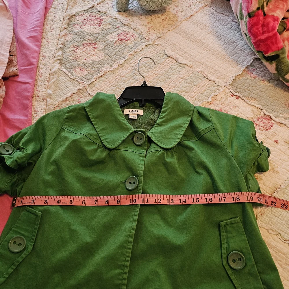 Cato Green Utility Jacket with Button Accents - Picture 6 of 9